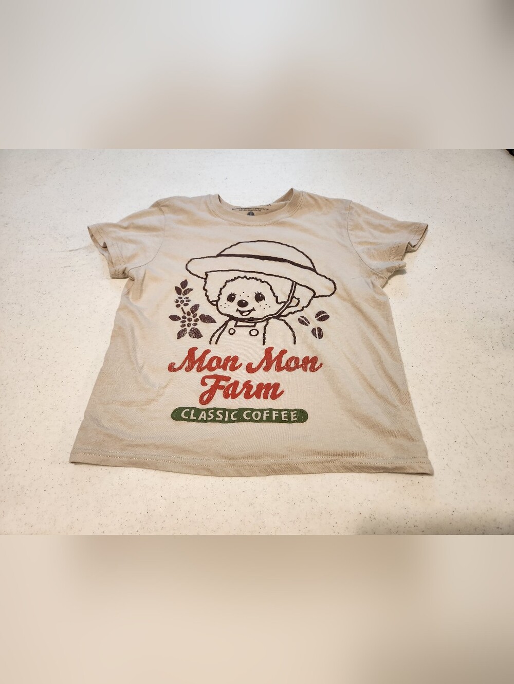 Monchhichi Baby Tee  "Mon Mon Farm" coffe